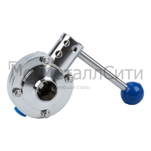 Дисковый затвор DIN S/S DN 80 AISI 304 рукоятка с шариком