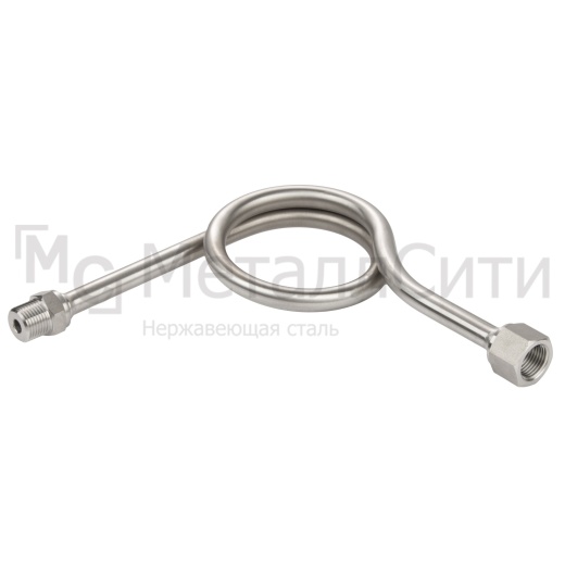 Трубка демп угловая  с кольцом G1/2 н.р. усил.нерж.Росма